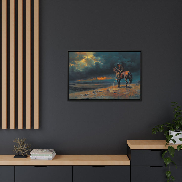 Warrior of the Dying Sun - Framed Horizontal - Texas Cowboy Creations