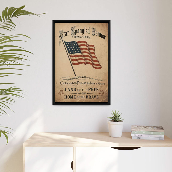 Star - Spangled Honor | Framed Patriotic Canvas Wall Art - Canvas - Texas Cowboy Creations