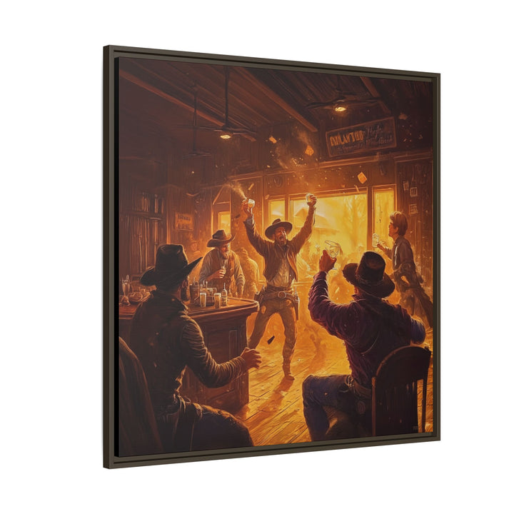 Last Round at Sundown - Framed Square - Texas Cowboy Creations