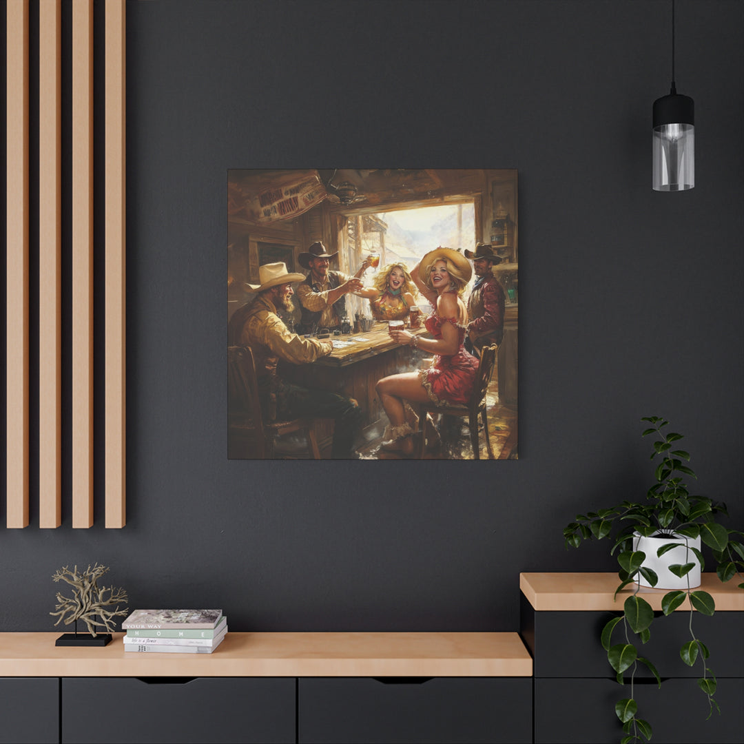 Texas Trail Cheers - Square Canvas - Texas Cowboy Creations