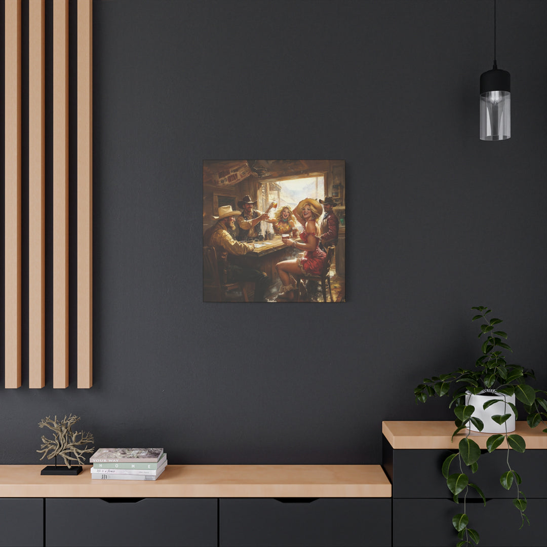 Texas Trail Cheers - Square Canvas - Texas Cowboy Creations