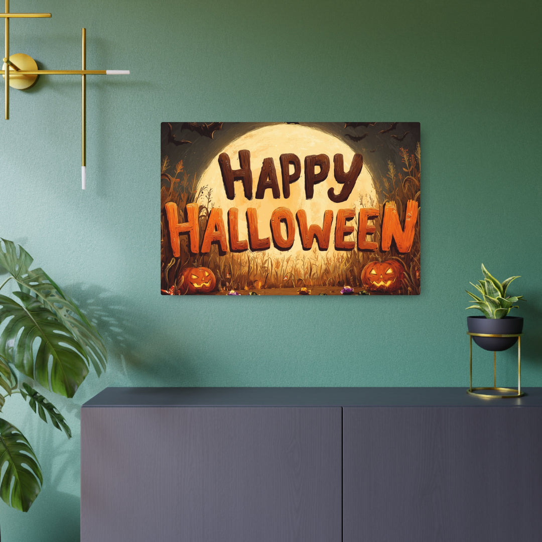 Halloween Pumpkin Moon | Rustic Metal Sign