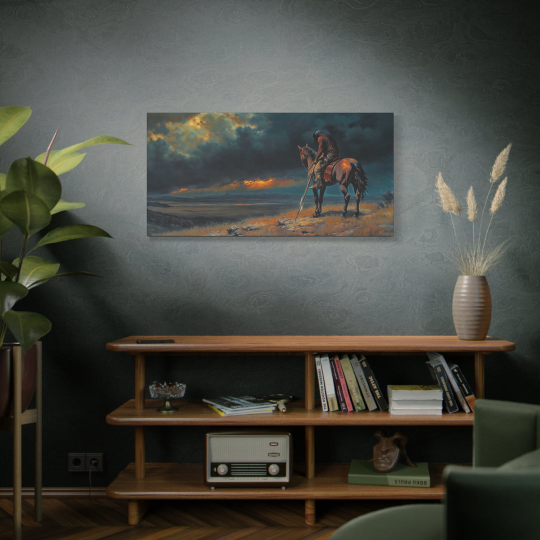 Warrior of the Dying Sun - Horizontal Canvas - Texas Cowboy Creations
