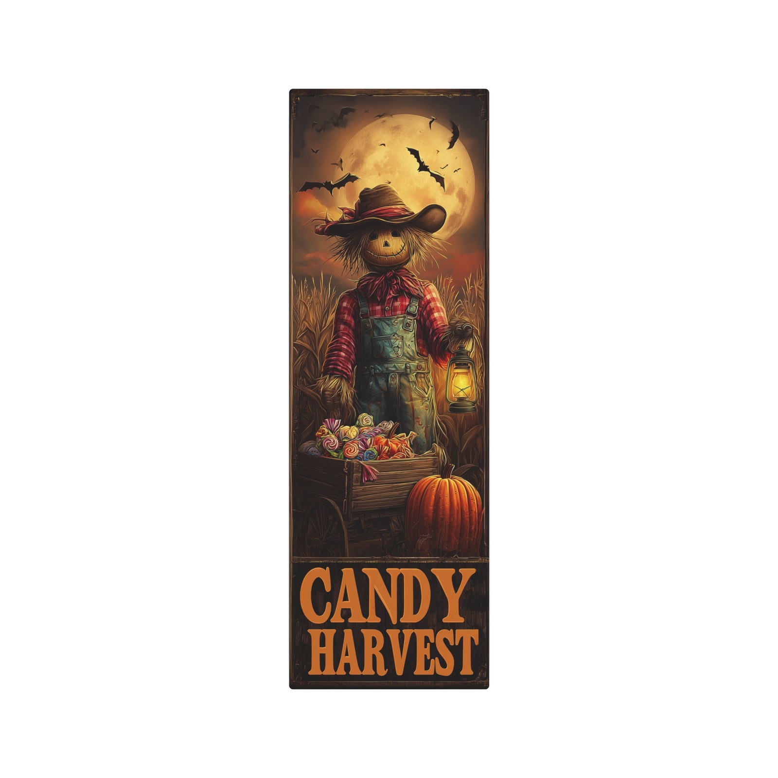 Candy Harvest – Moonlit Scarecrow Halloween - Texas Cowboy Creations