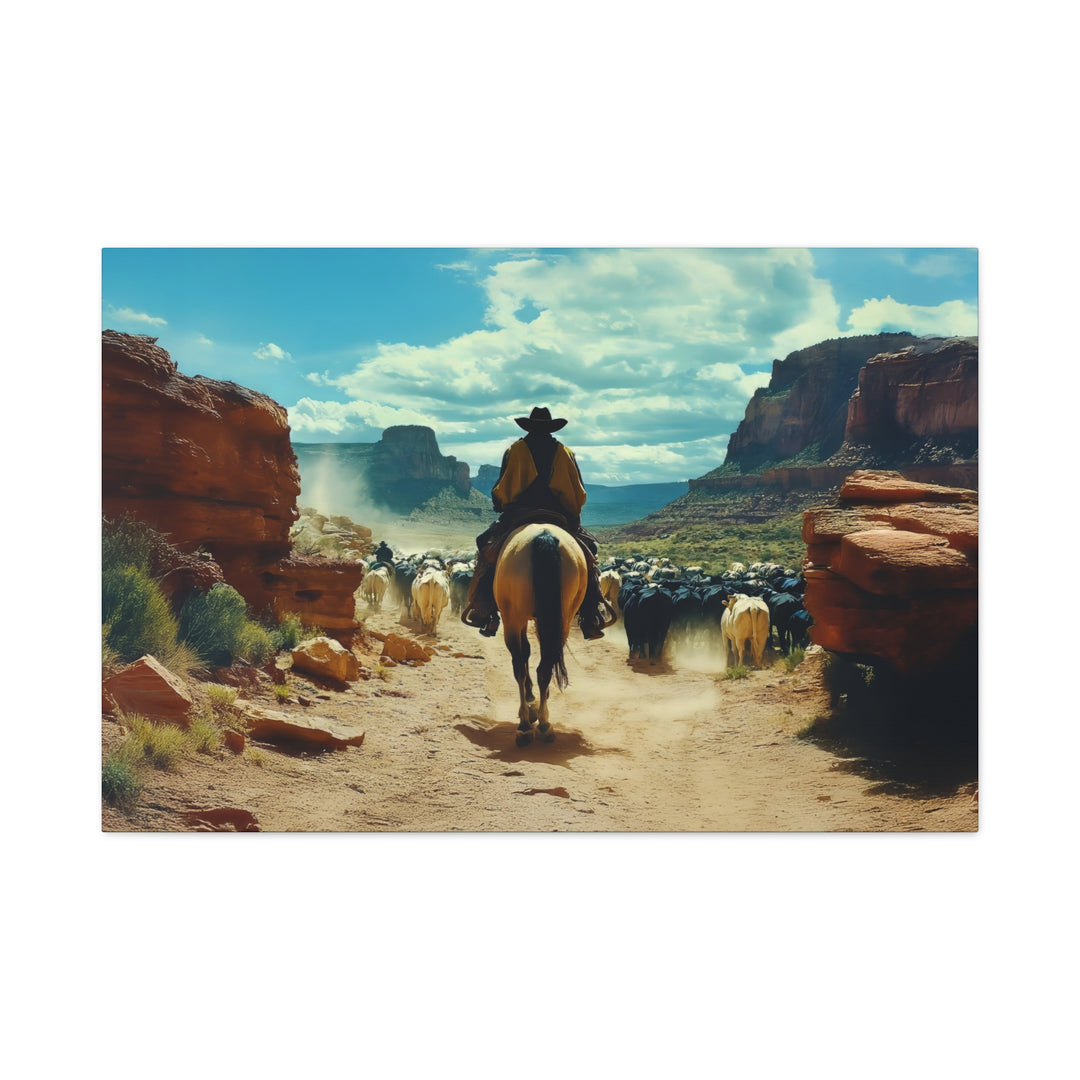 Canyon Drive: The Spirit of the West | Horizontal Canvas - Texas Cowboy Creations