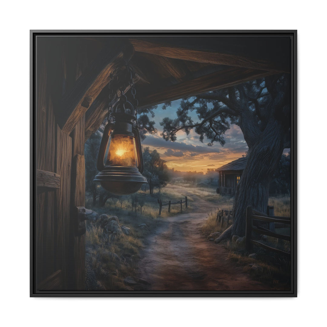 Texas Hill Country Sunset - Framed Square - Texas Cowboy Creations