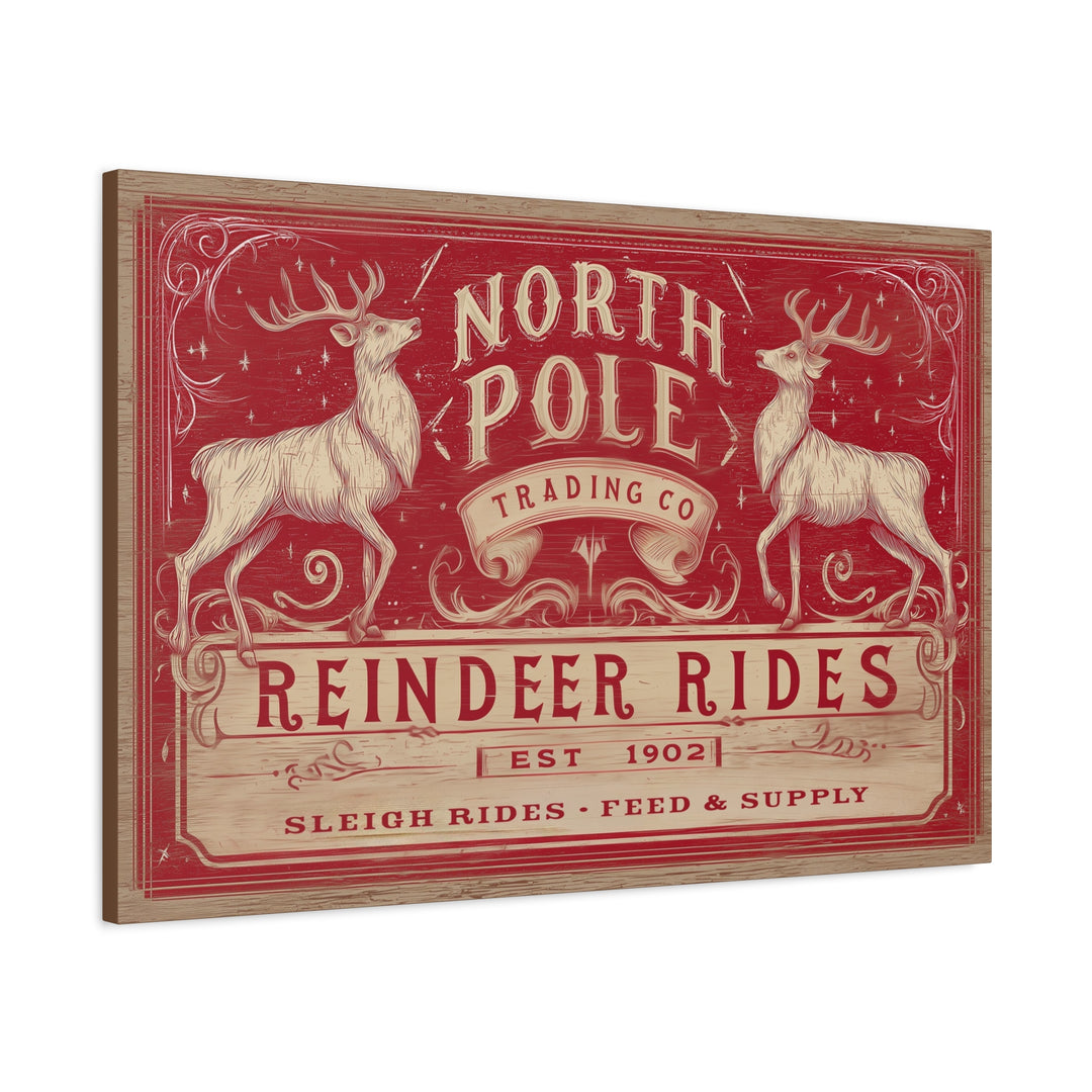 North Pole Trading Co. – Reindeer Rides Canvas - Texas Cowboy Creations