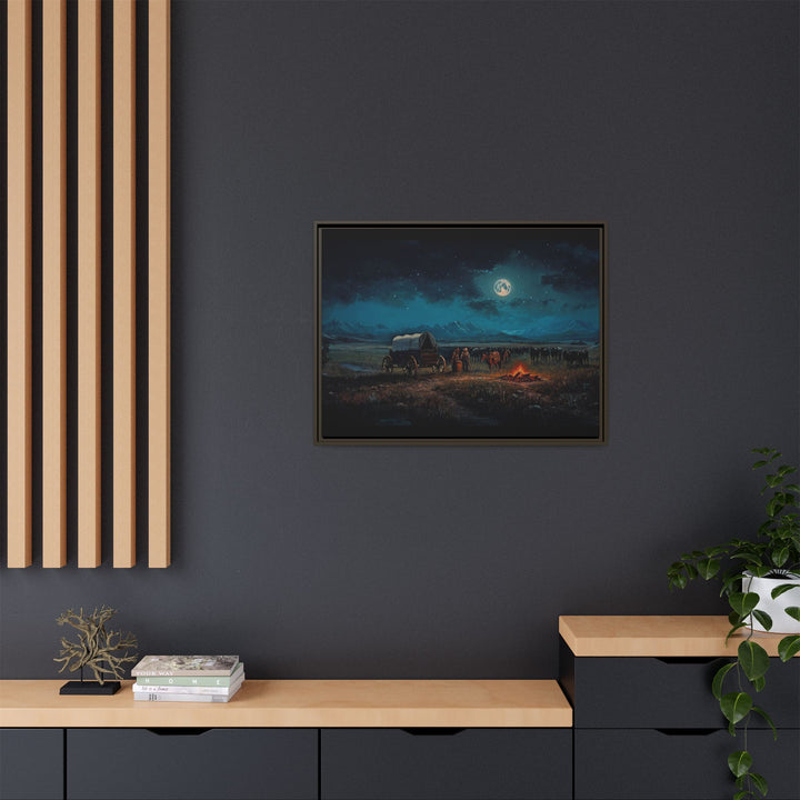 Under the Moonlit Prairie Sky | Framed Horizontal - Texas Cowboy Creations