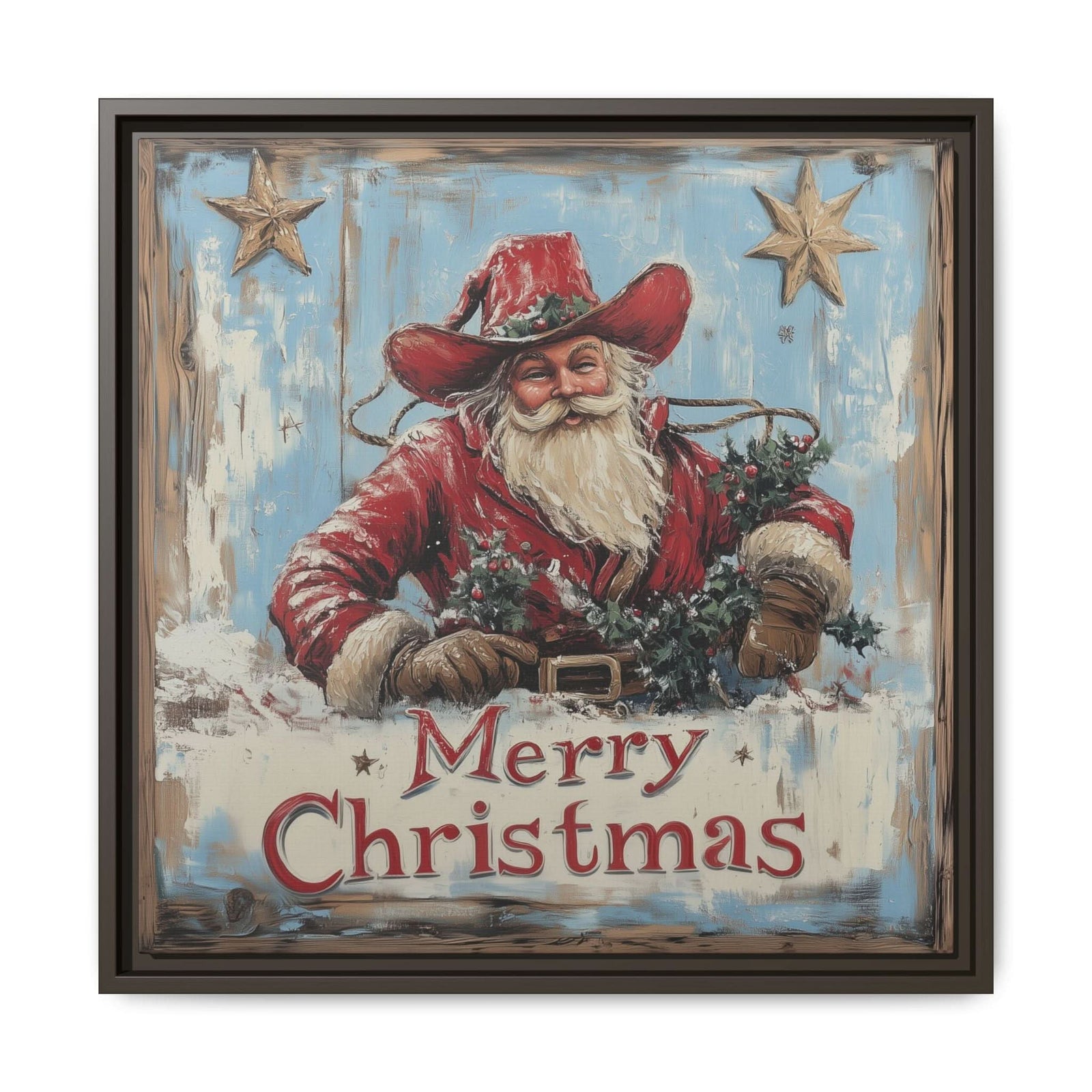 Cowboy Claus - Canvas - Texas Cowboy Creations