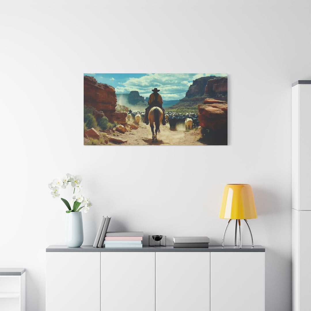 Canyon Drive - The Spirit of the West - Horizontal Canvas - Texas Cowboy Creations