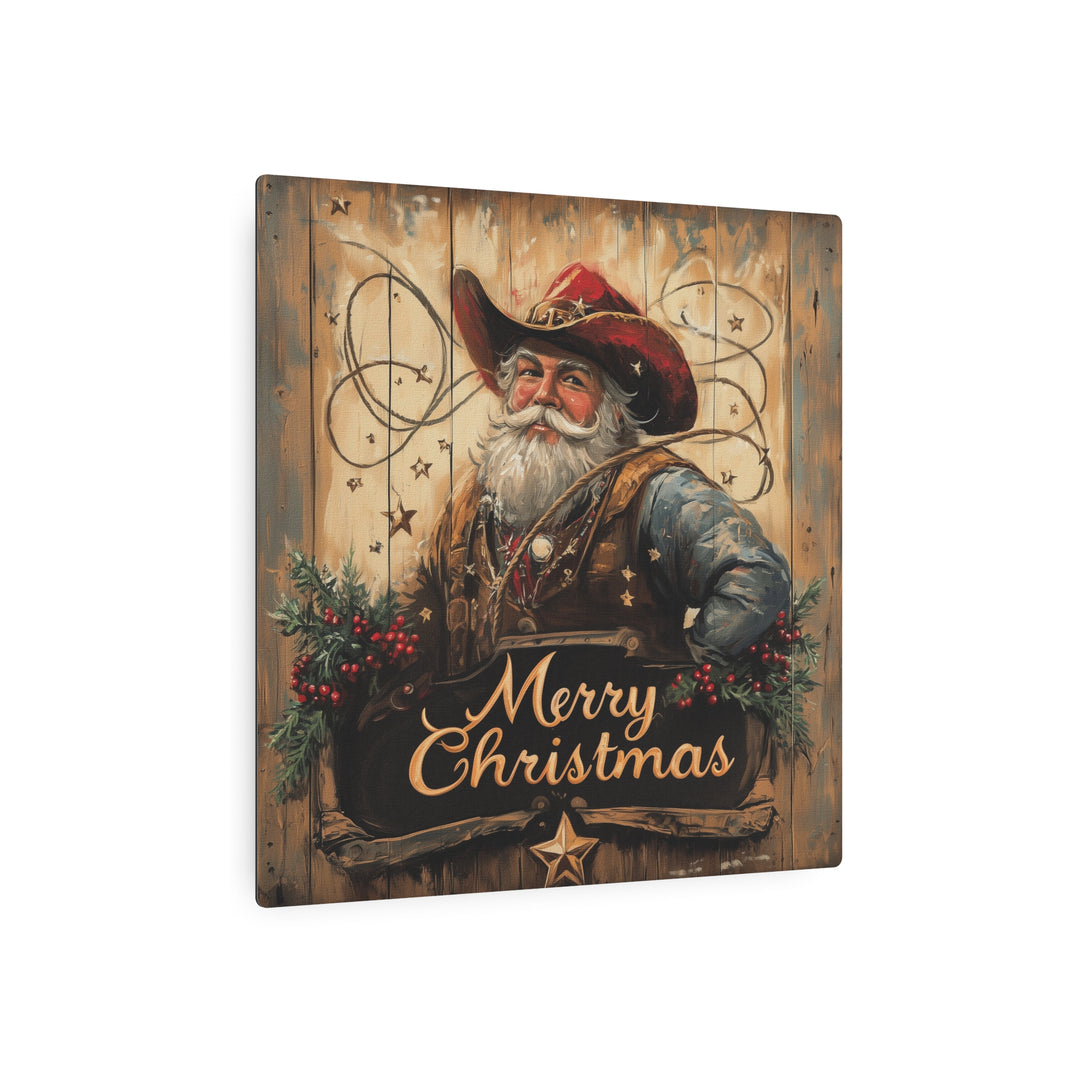 Lone Star Santa | Holiday Metal Sign - Texas Cowboy Creations