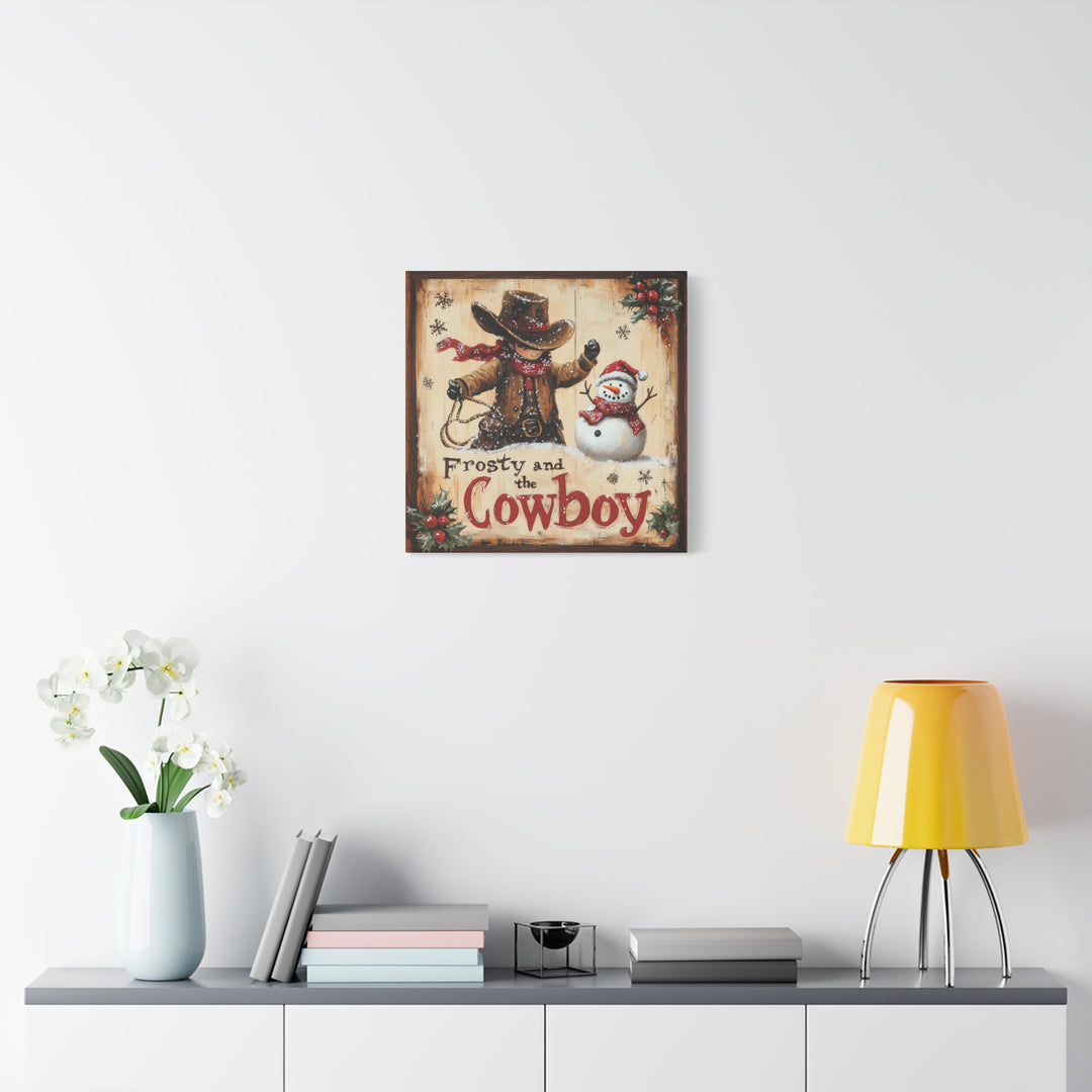 Frosty and the Cowboy  Canvas - Texas Cowboy Creations