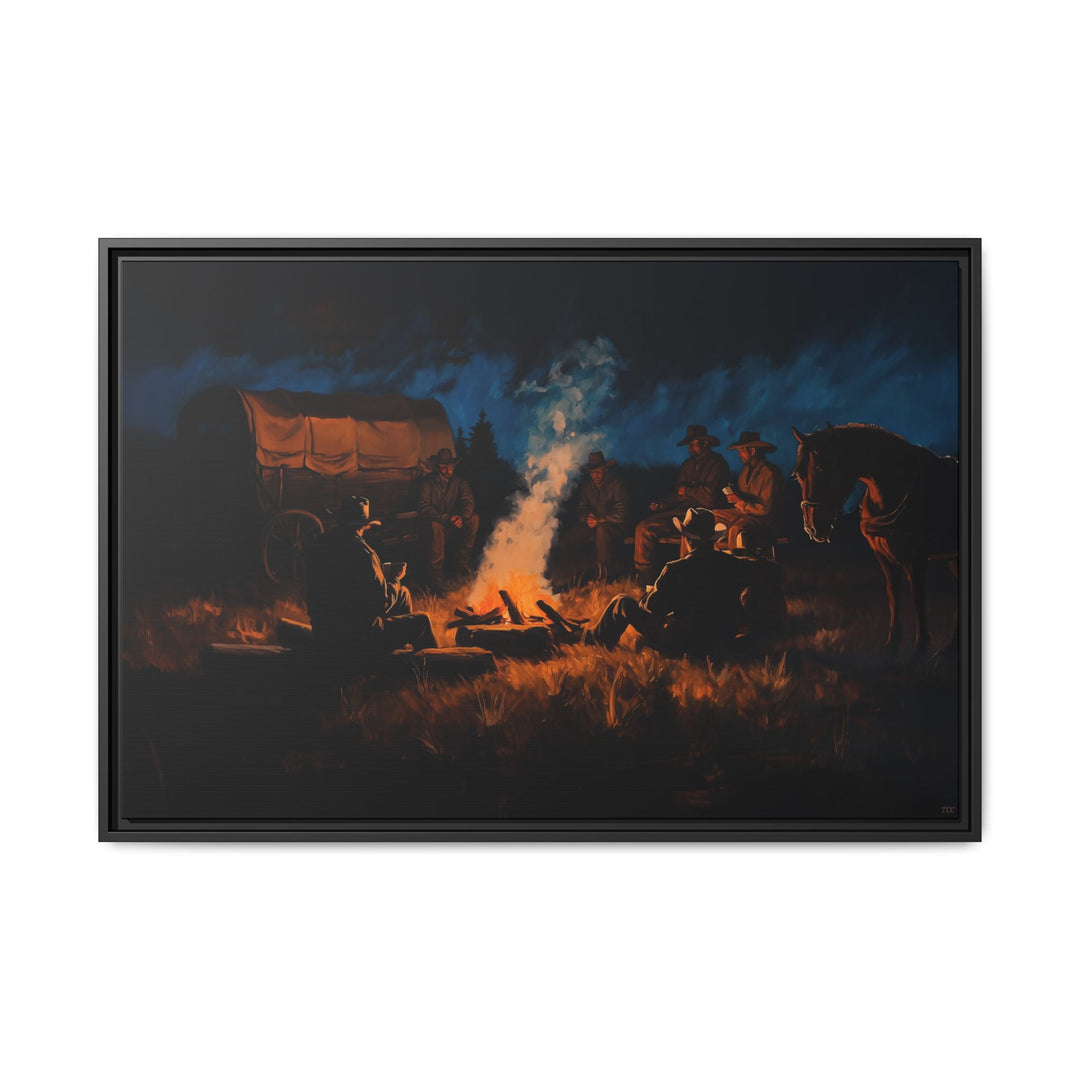 Campfire Tales - Framed Horizontal - Texas Cowboy Creations