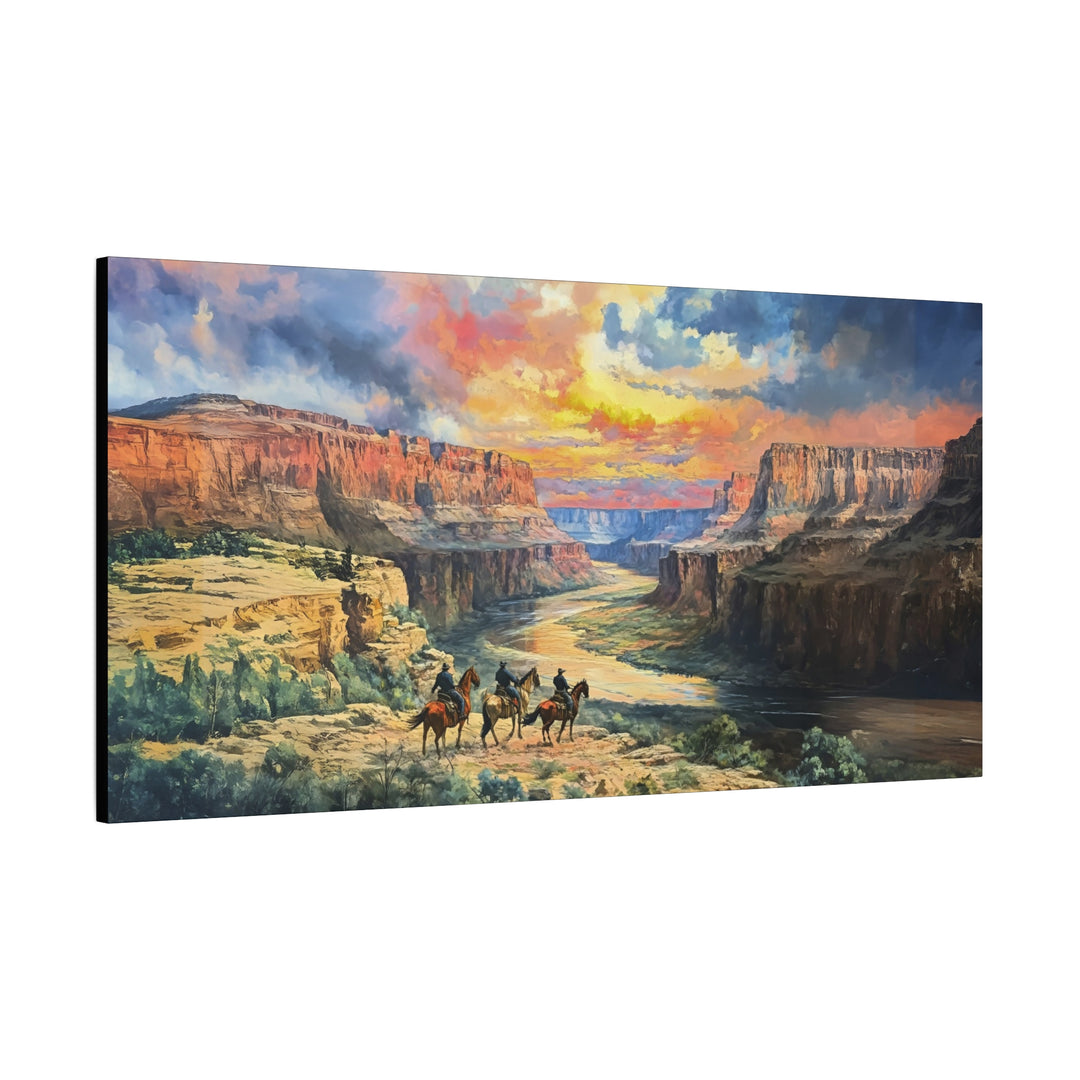 Beneath the Painted Sky - Horizontal Canvas - Texas Cowboy Creations