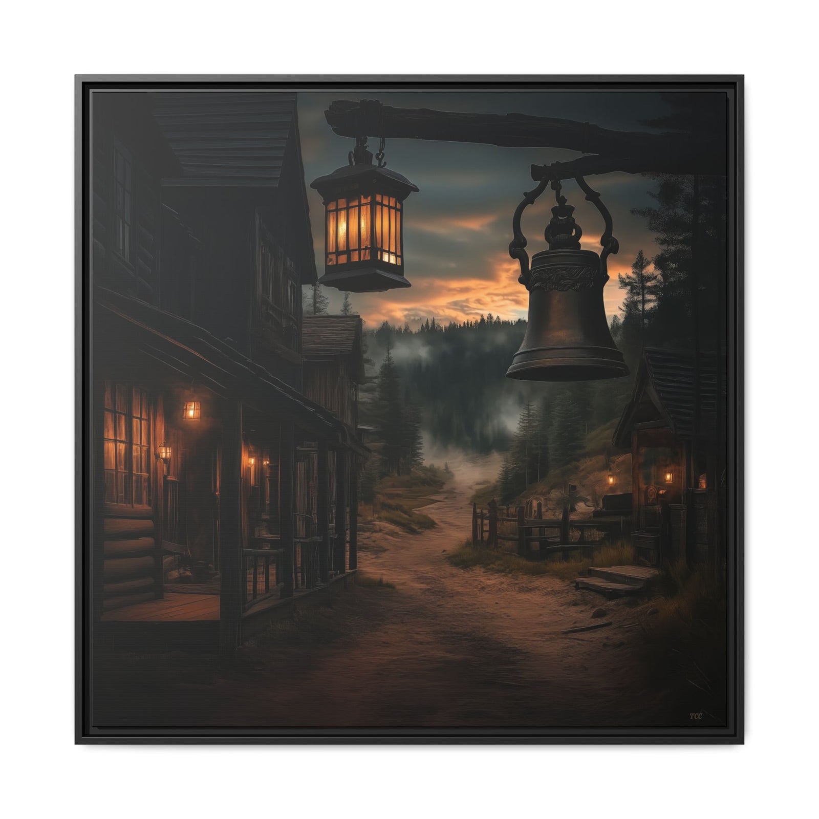 Dusty Trails and Evening Bells - Framed Square - Texas Cowboy Creations