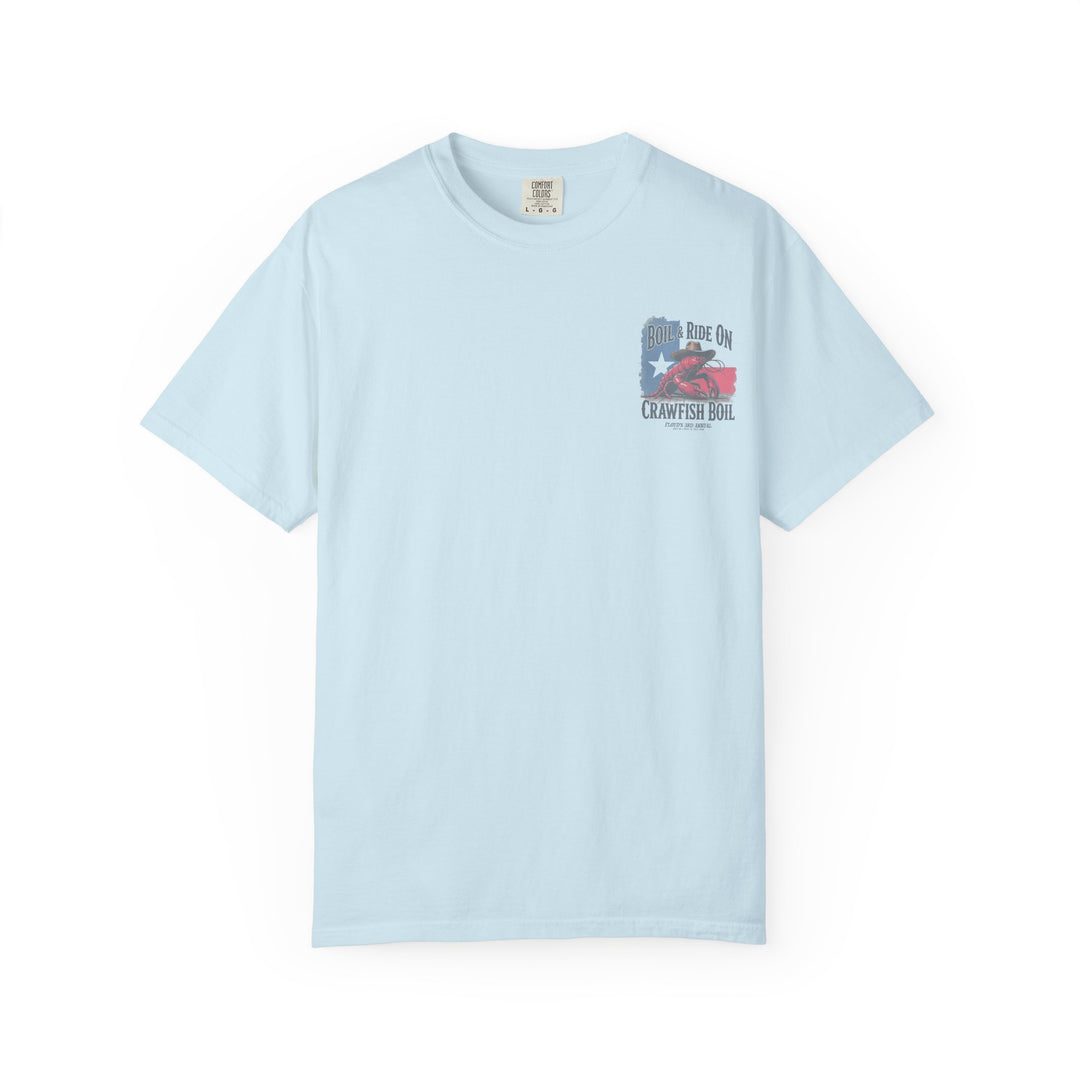 Boil & Ride On - Custom Crawfish Boil T-Shirt | Personalized Event Tee - Unisex T-Shirt - Texas Cowboy Creations