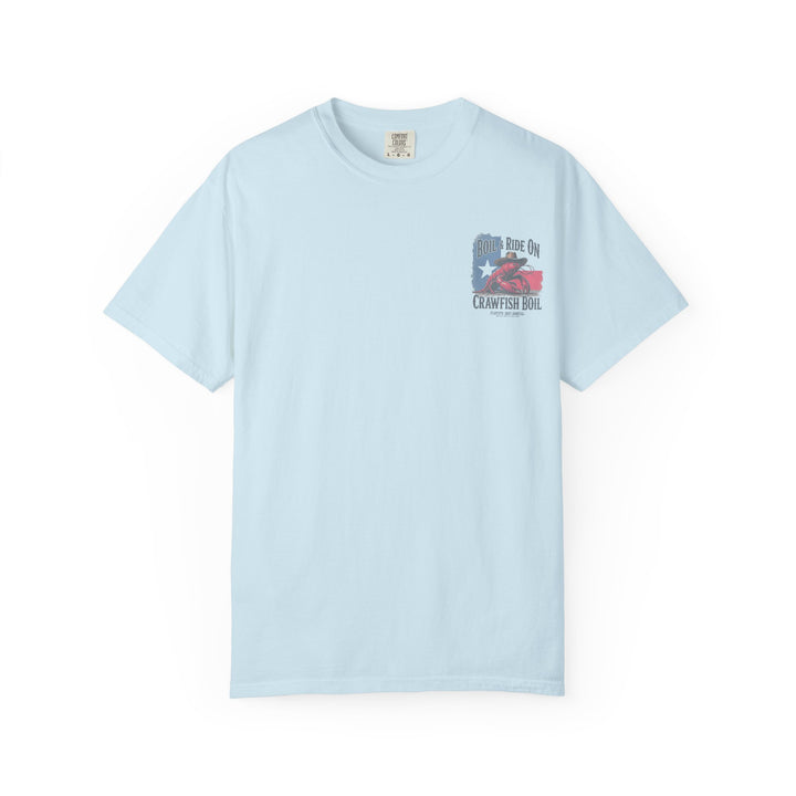 Boil & Ride On - Custom Crawfish Boil T-Shirt | Personalized Event Tee - Unisex T-Shirt - Texas Cowboy Creations