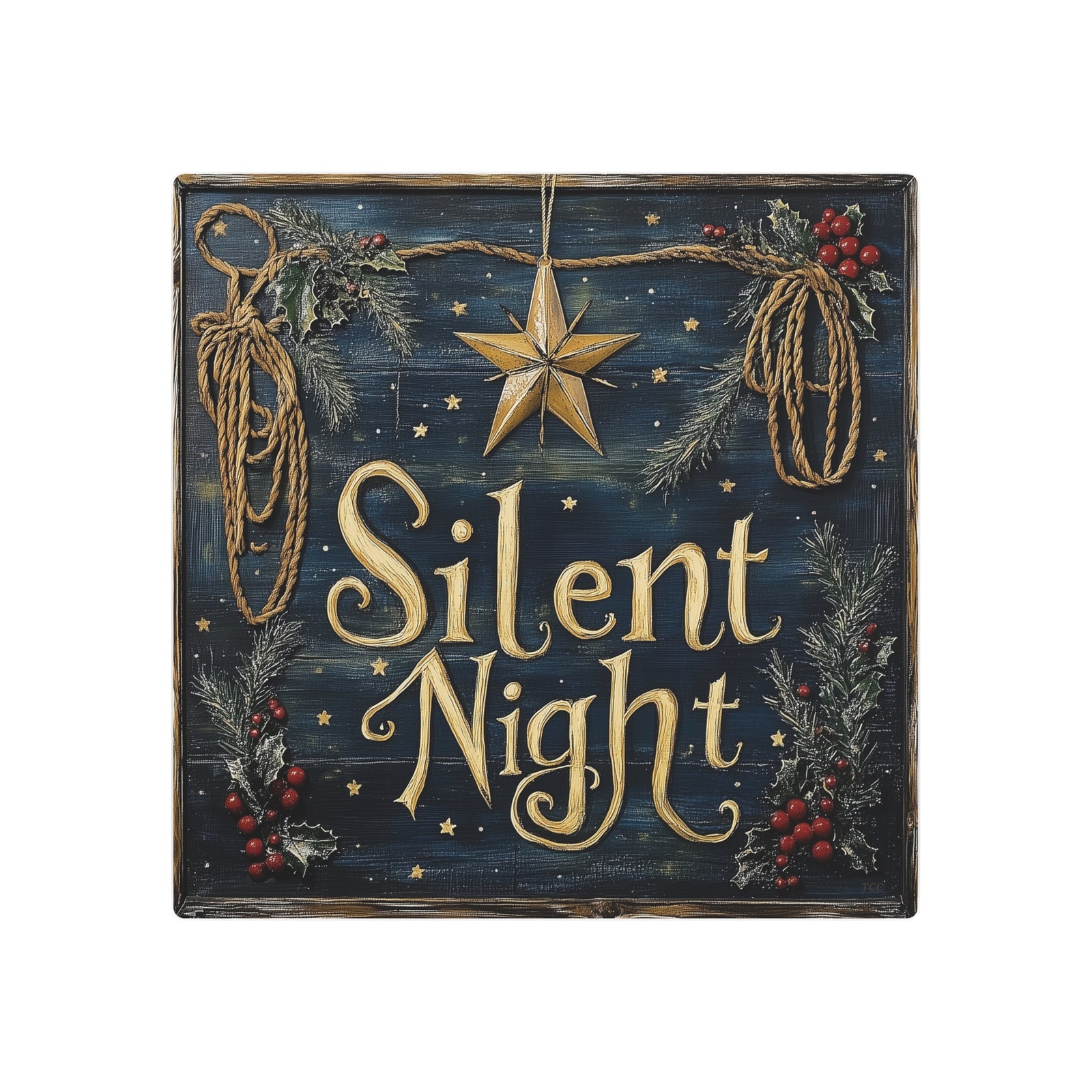 Silent Night | Holiday Metal Sign - Texas Cowboy Creations