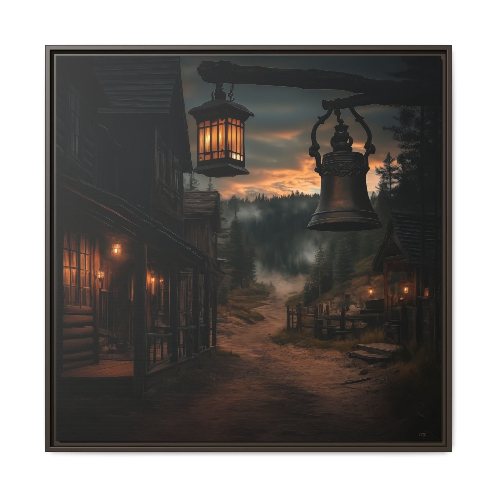 Dusty Trails and Evening Bells - Framed Square - Texas Cowboy Creations
