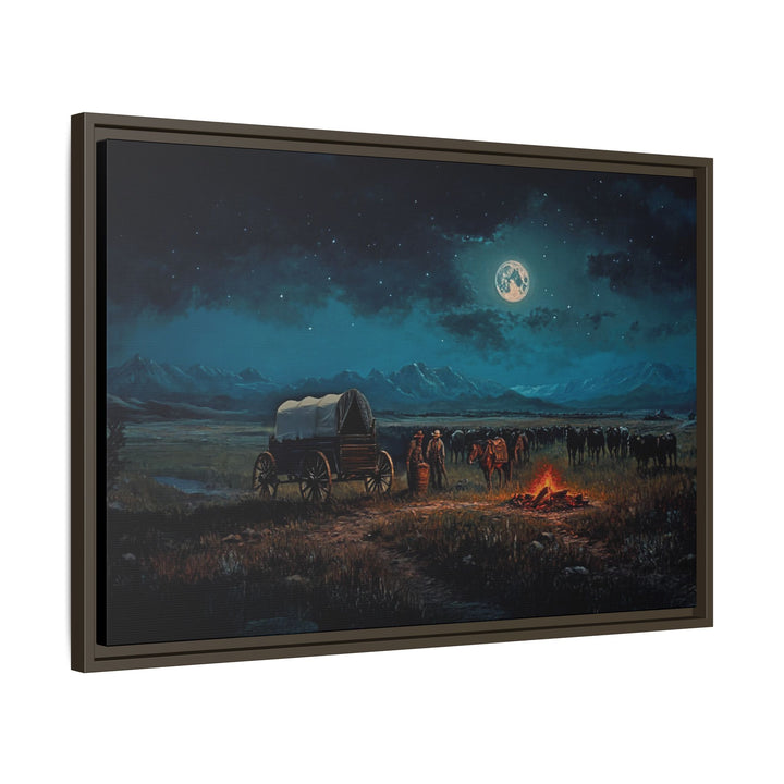 Under the Moonlit Prairie Sky | Framed Horizontal - Texas Cowboy Creations