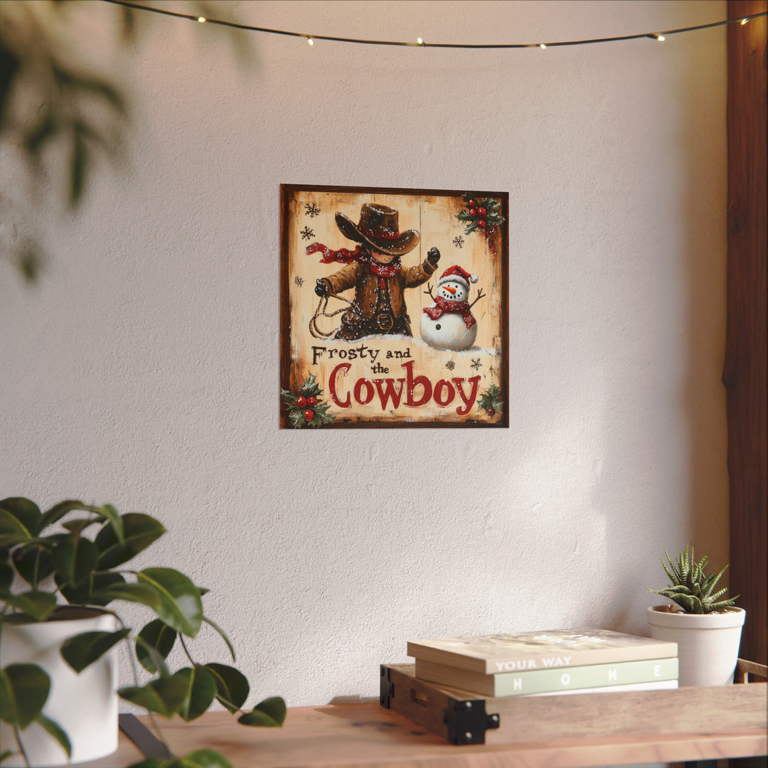 Frosty and the Cowboy | Western Christmas Fine Art Print