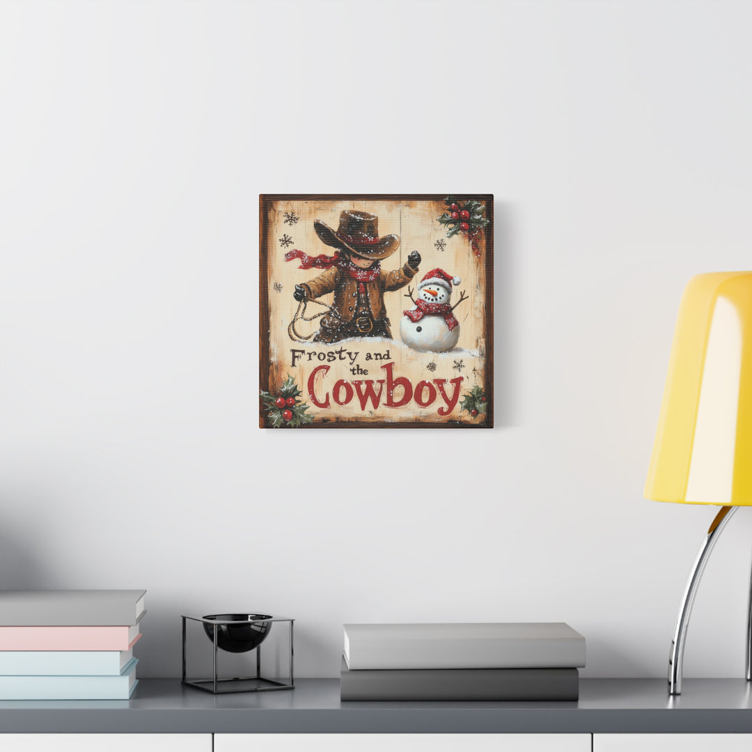 Frosty and the Cowboy  Canvas - Texas Cowboy Creations