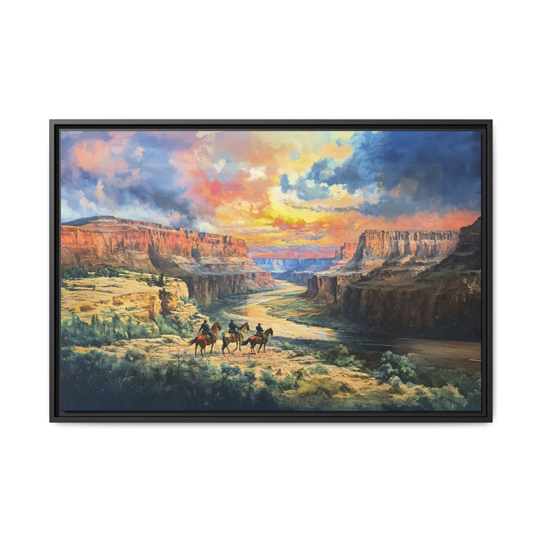 Riders Beneath the Painted Sky | Framed Horizontal keep - Texas Cowboy Creations