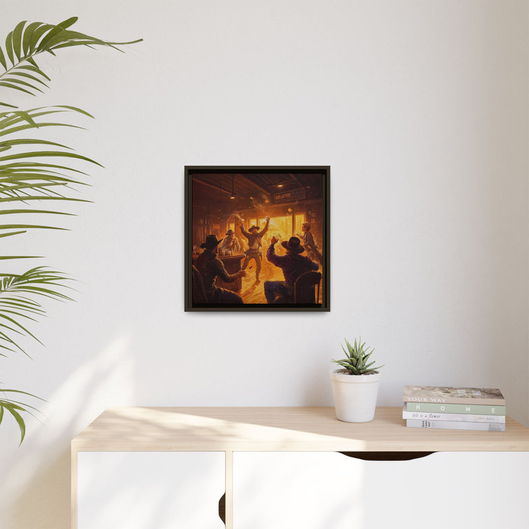 Last Round at Sundown - Framed Square - Texas Cowboy Creations