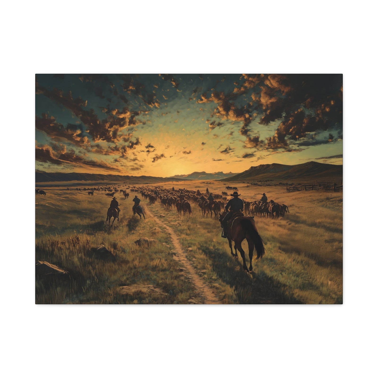 Rise and Ride - Horizontal Canvas - Texas Cowboy Creations