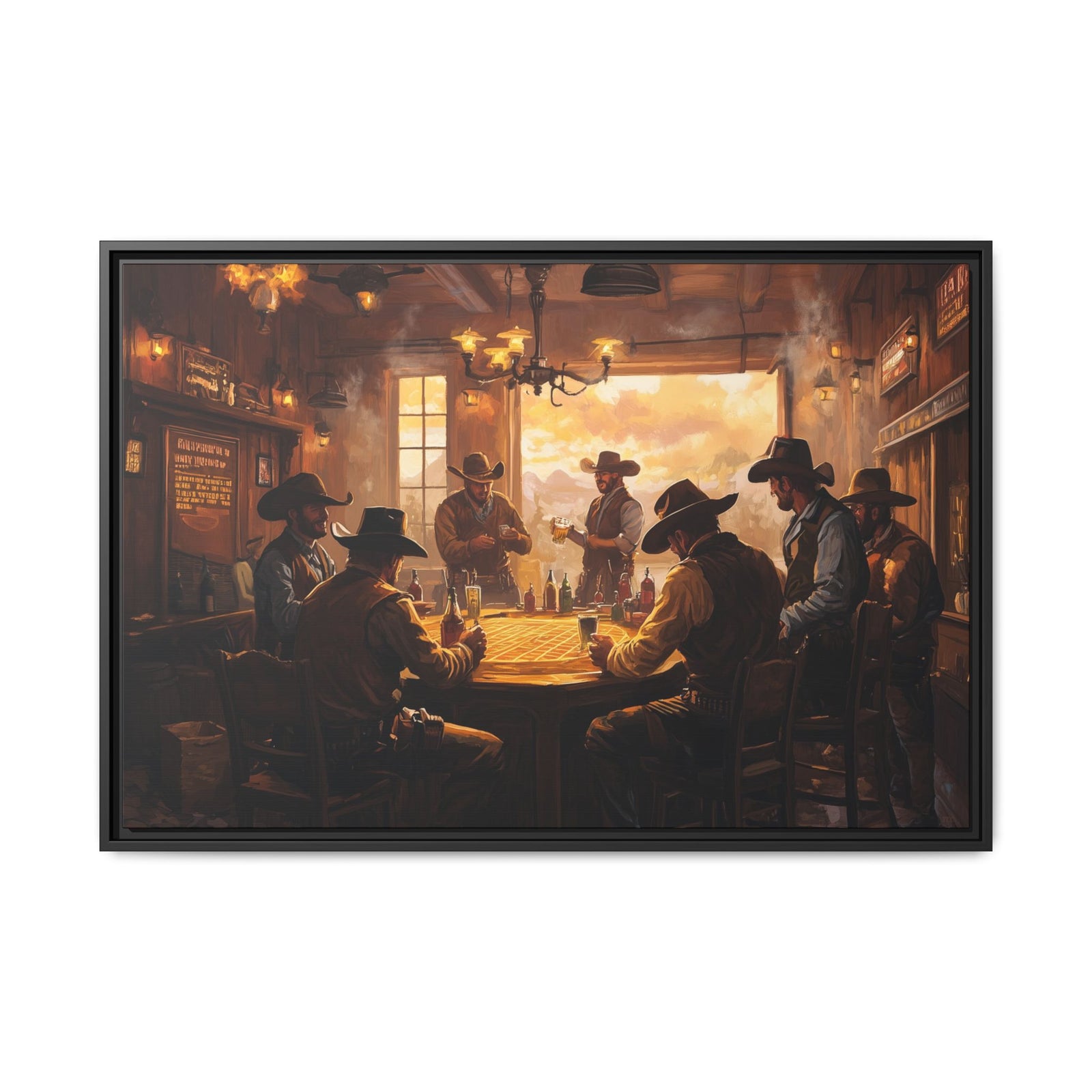 Cards and Cowboys - Framed Horizontal - Texas Cowboy Creations