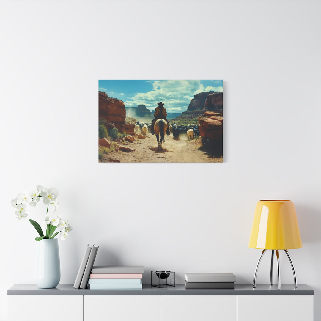 Canyon Drive - The Spirit of the West - Horizontal Canvas - Texas Cowboy Creations