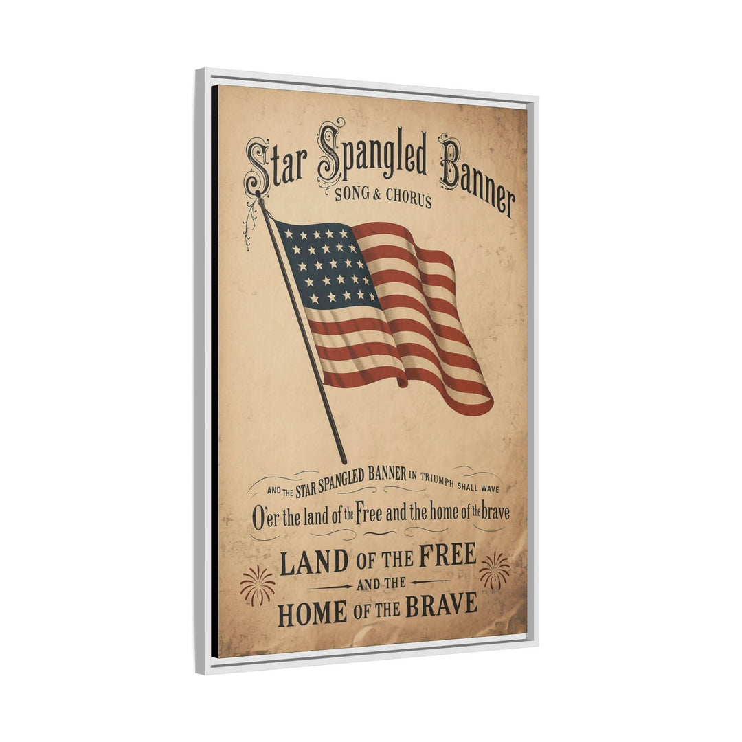 Star - Spangled Honor | Framed Patriotic Canvas Wall Art - Canvas - Texas Cowboy Creations