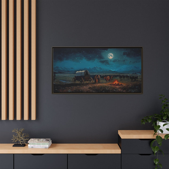 Under the Moonlit Sky - Framed Horizontal - Texas Cowboy Creations
