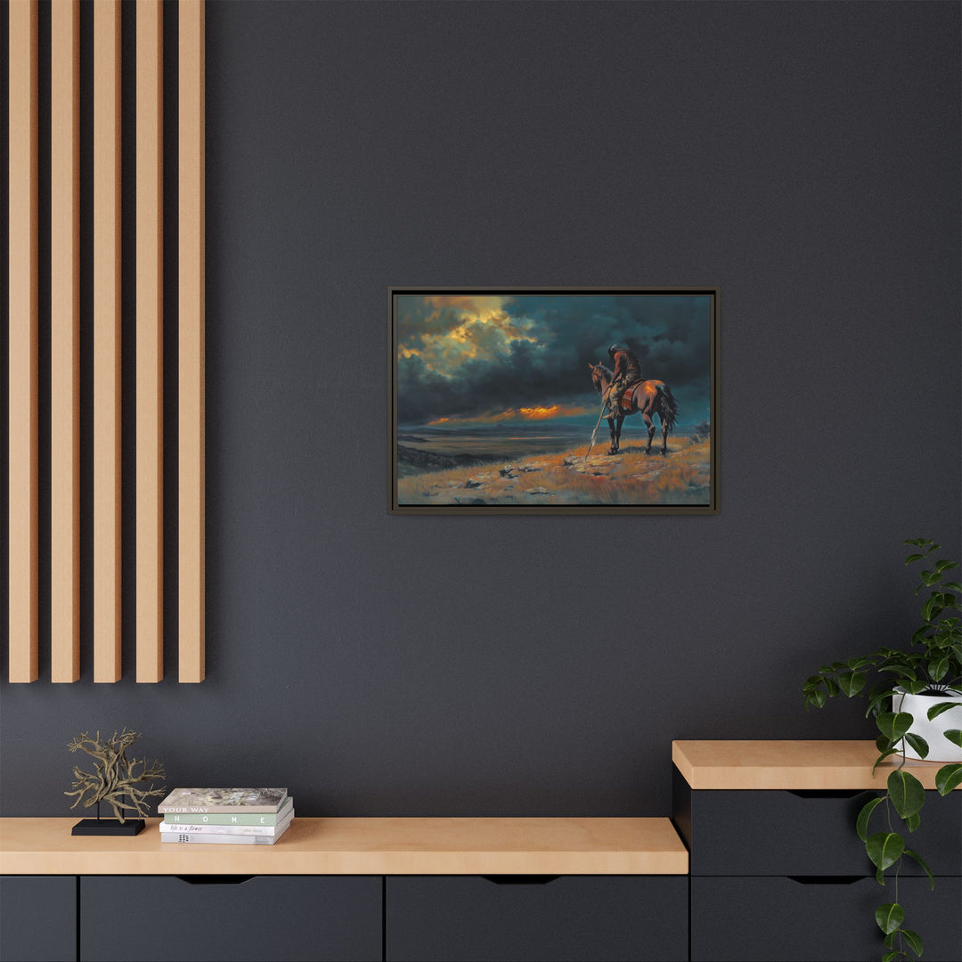 Warrior of the Dying Sun - Framed Horizontal - Texas Cowboy Creations