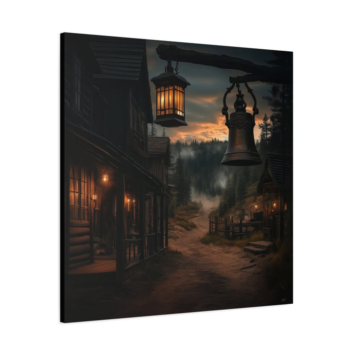 Dusty Trails and Evening Bells - Square Canvas - Texas Cowboy Creations
