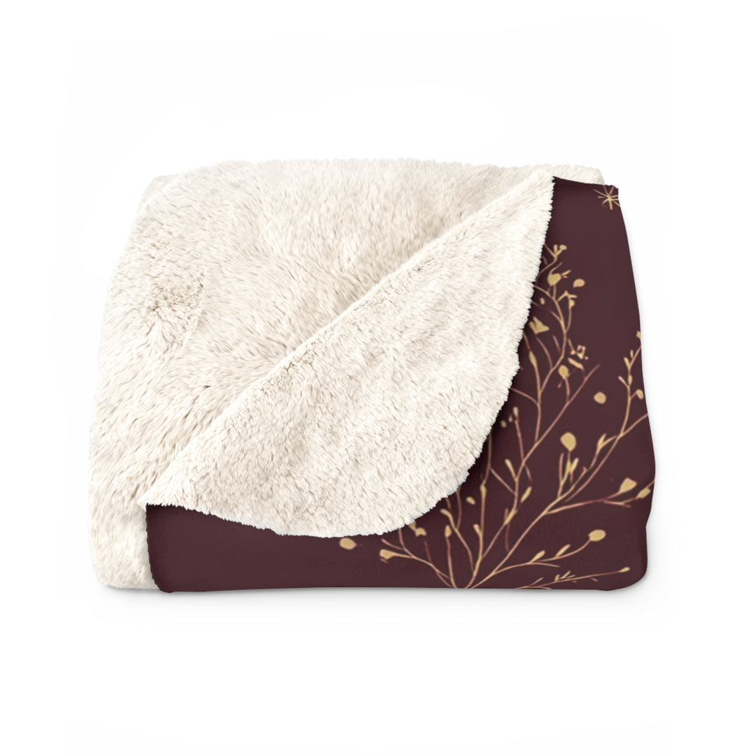 Frosted Reindeer Throw Sherpa Blanket