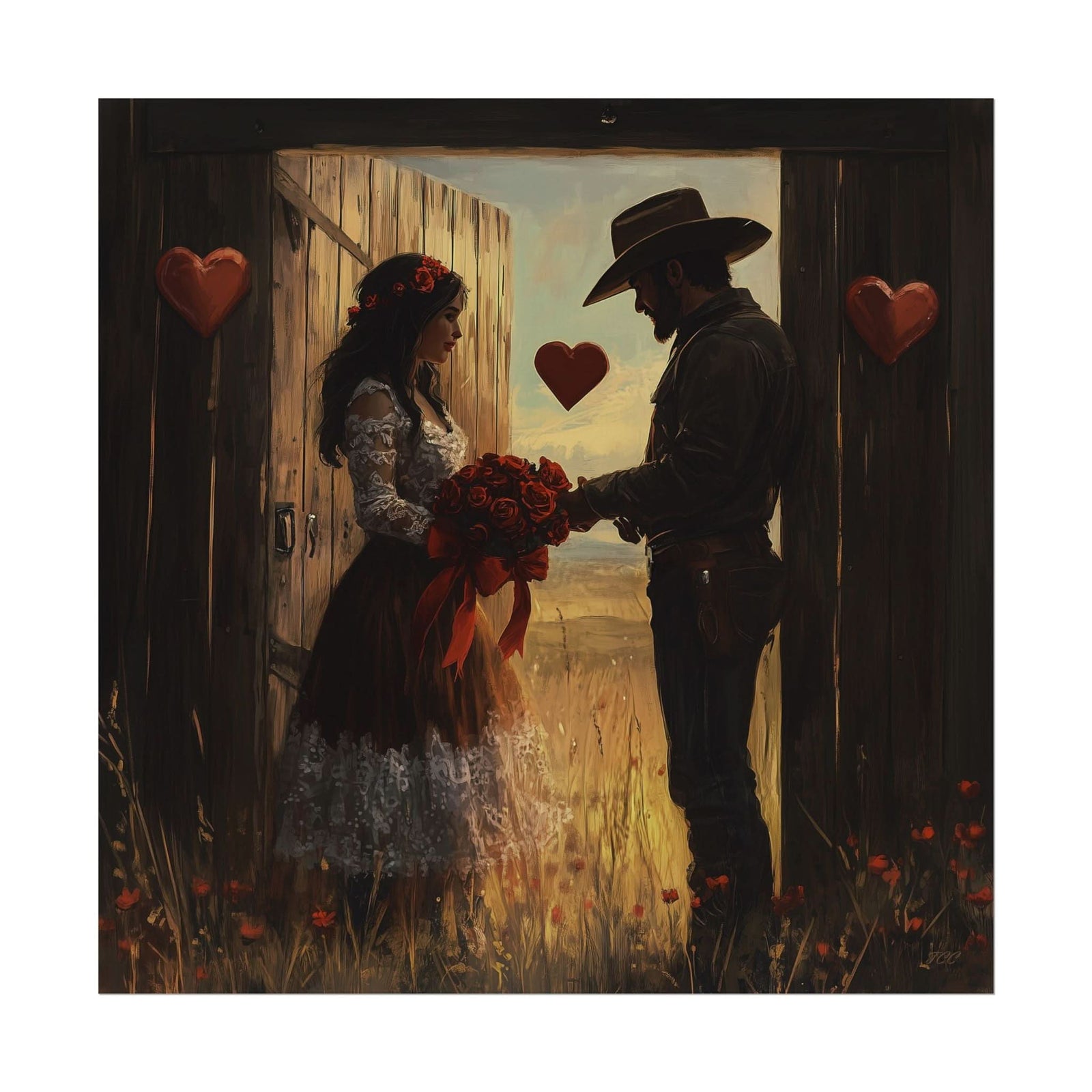 Cowboy Valentine | Fine Art Print - Poster - Texas Cowboy Creations