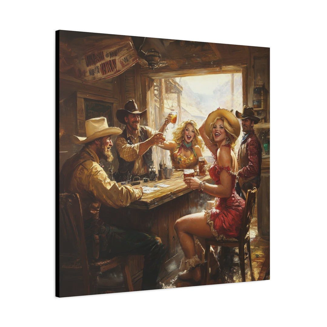 Texas Trail Cheers - Square Canvas - Texas Cowboy Creations