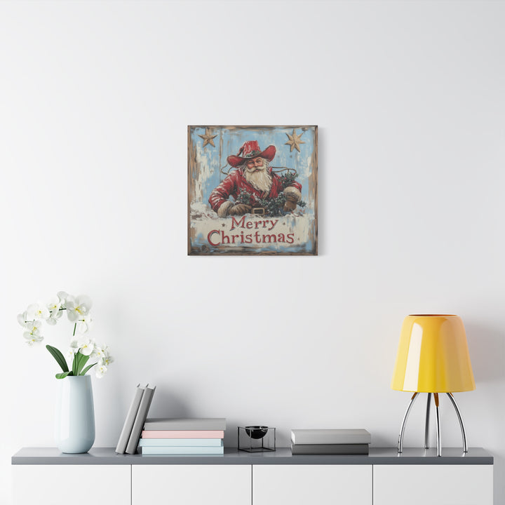 Cowboy Claus Merry Christmas Canvas - Texas Cowboy Creations
