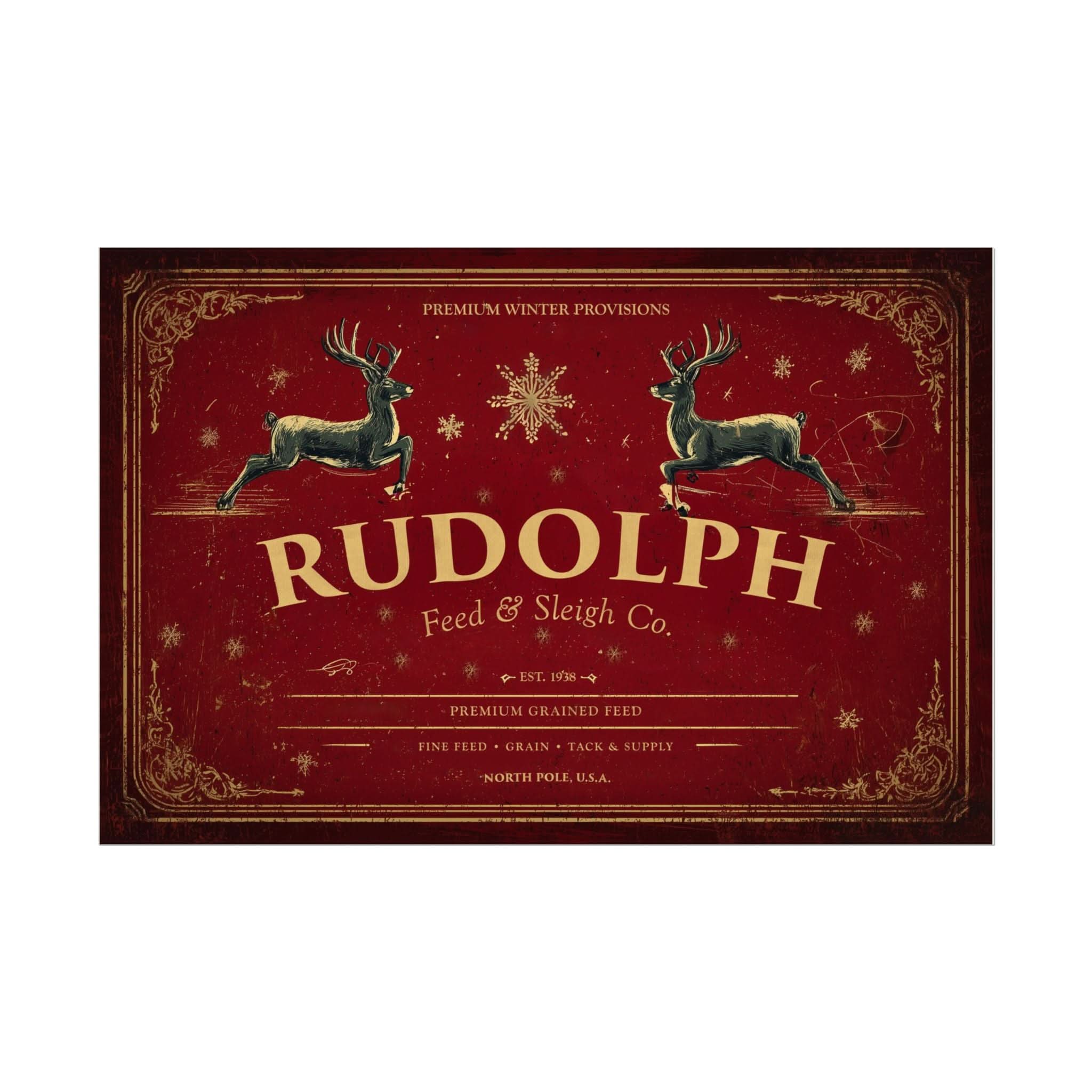 Rudolph Feed & Sleigh Co. | Fine Art Print – Texas Cowboy Creations