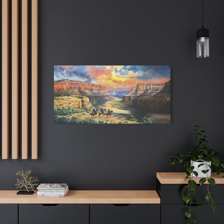 Beneath the Painted Sky - Horizontal Canvas - Texas Cowboy Creations