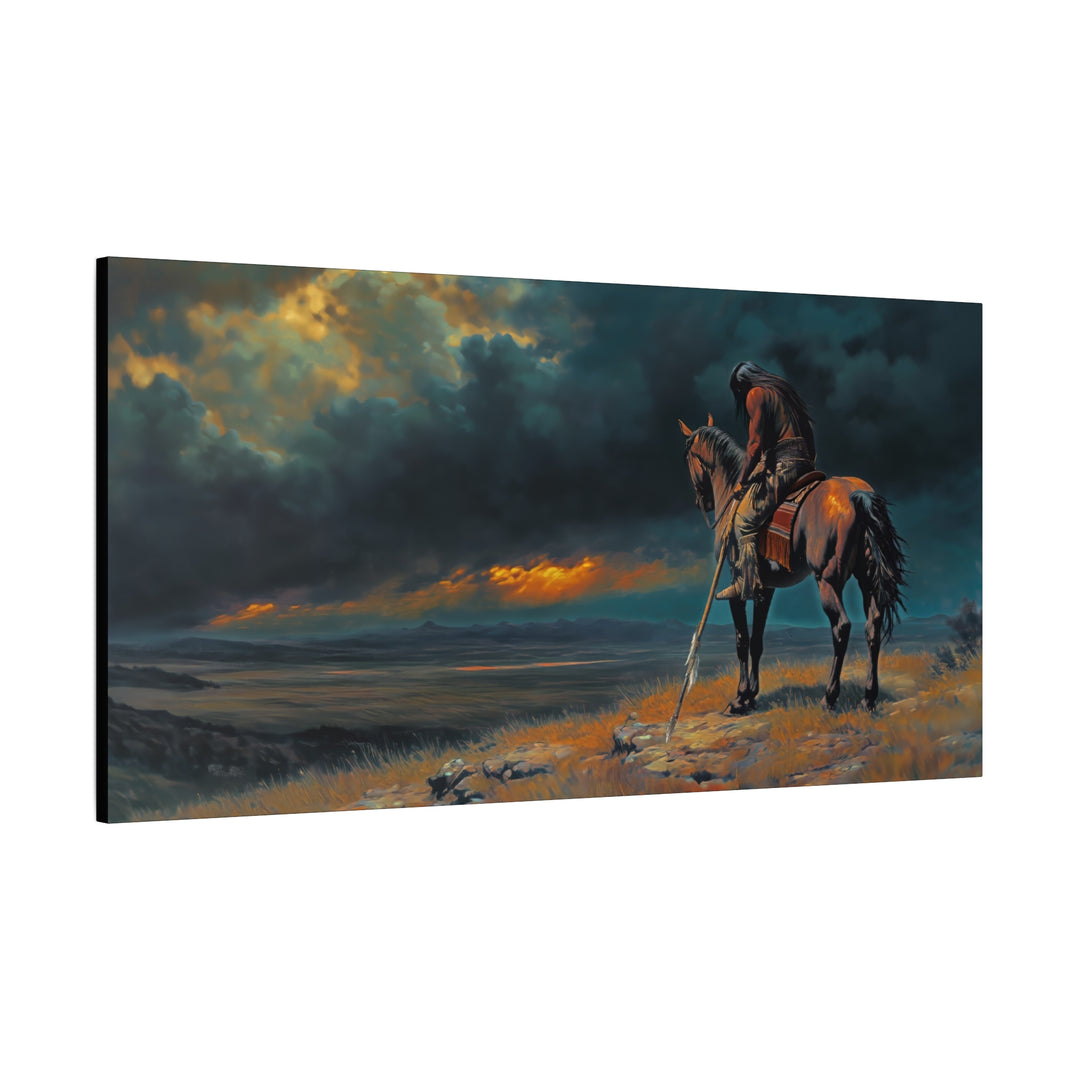 Warrior of the Dying Sun - Horizontal Canvas - Texas Cowboy Creations