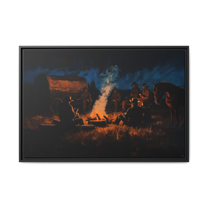 Campfire Tales – A Cowboy’s Night – Framed Horizontal - Texas Cowboy Creations