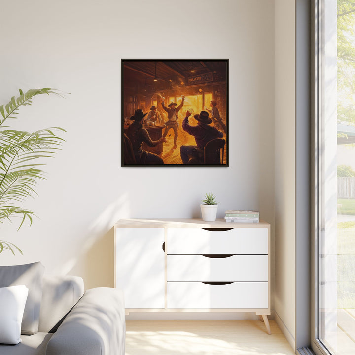 Last Round at Sundown - Framed Square - Texas Cowboy Creations