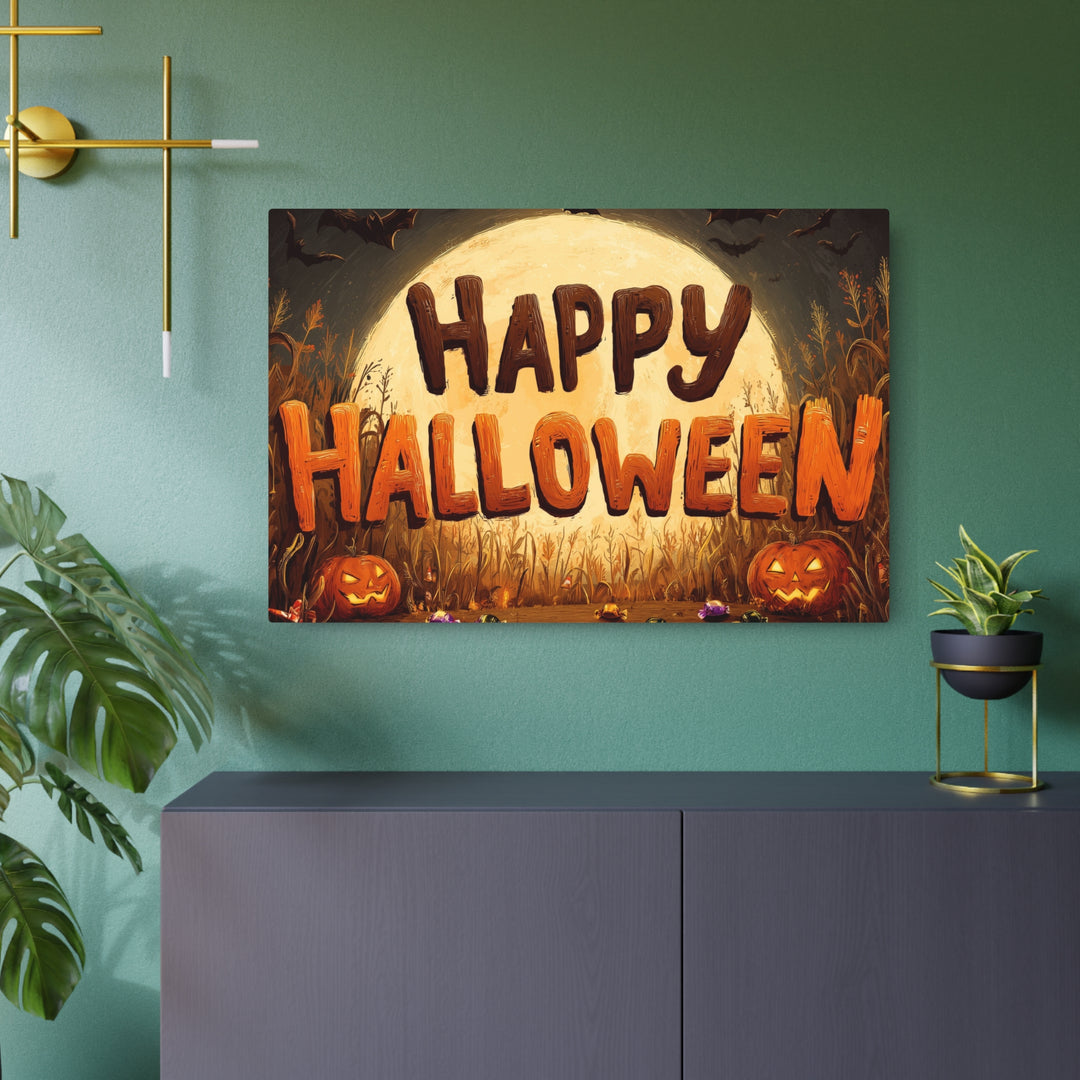 Halloween Pumpkin Moon | Rustic Metal Sign