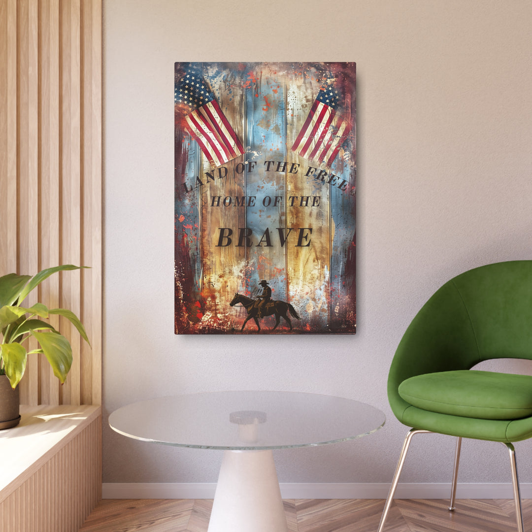 Brave Enough to Ride Free | 4th of July Metal Sign – Texas Patriotic Wall Art - Texas Cowboy Creations