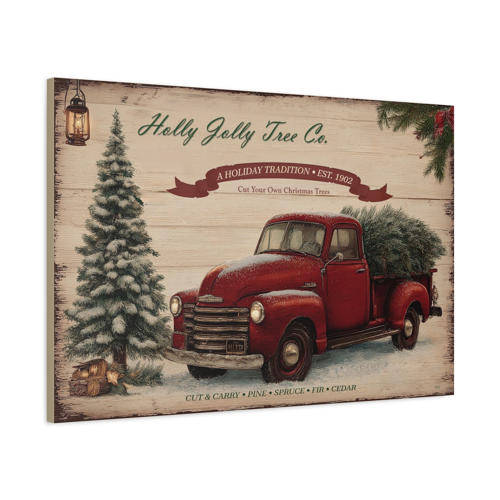 Holly Jolly Tree Co. | Holiday Canvas - Texas Cowboy Creations