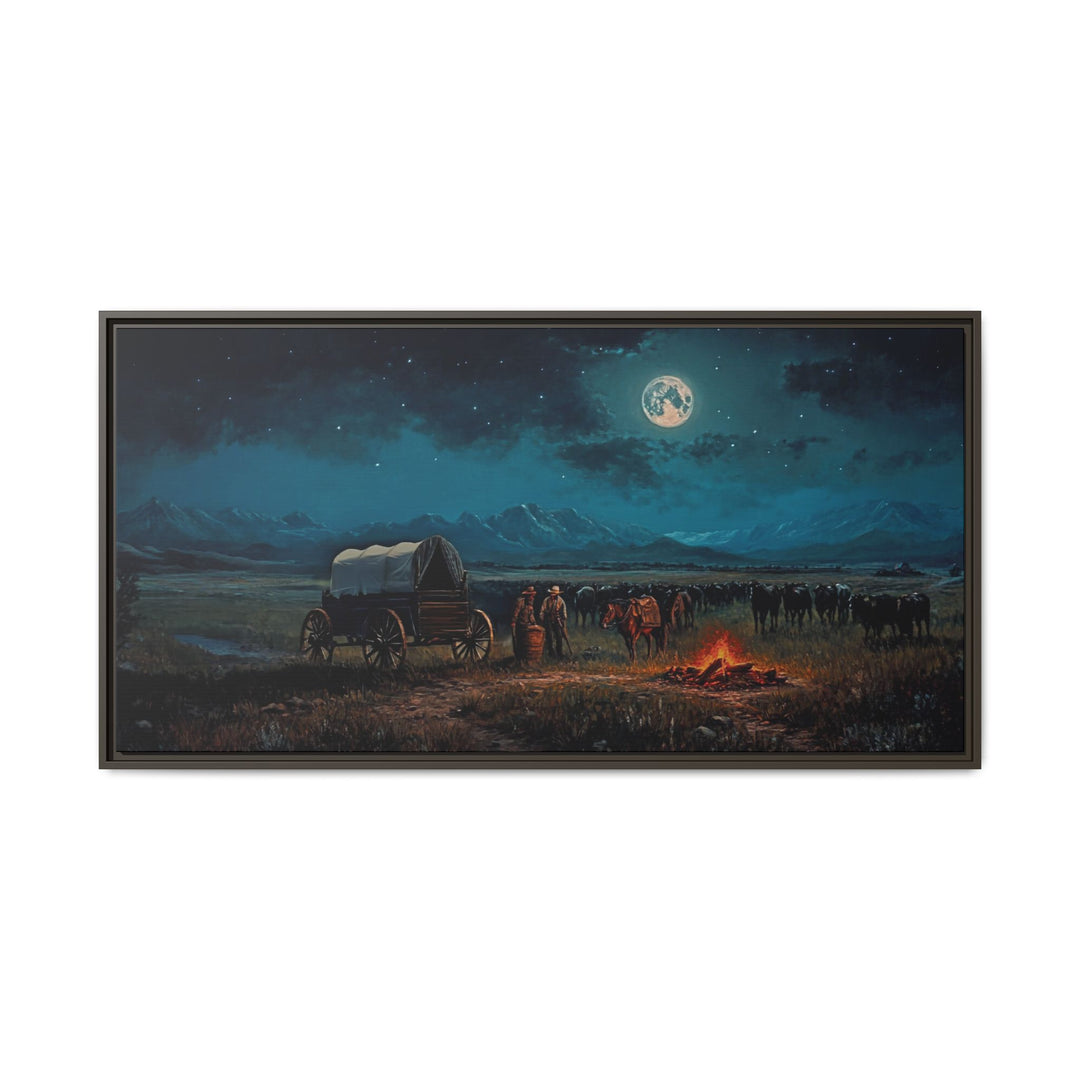 Under the Moonlit Sky - Framed Horizontal - Texas Cowboy Creations