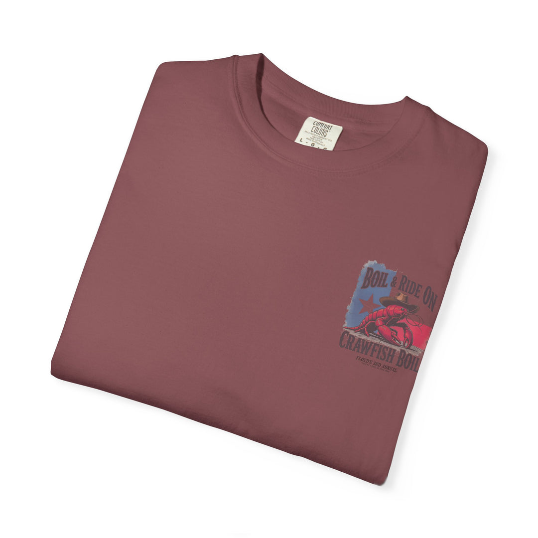 Boil & Ride On - Custom Crawfish Boil T-Shirt | Personalized Event Tee - Unisex T-Shirt - Texas Cowboy Creations