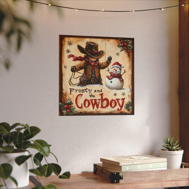Frosty and the Cowboy | Western Christmas Fine Art Print